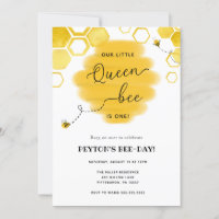 Queen Bee Birthday Invitation