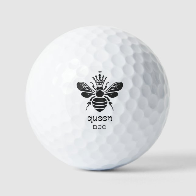 "Queen Bee" Black and White Golf Balls (Front)