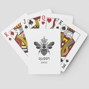 "Queen Bee" Black and White Playing Cards