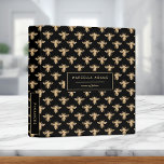 Queen Bee Black & Gold Pattern 3 Ring Binder<br><div class="desc">Give this elegant binder as a gift or keep it for yourself as a lovely office addition.</div>