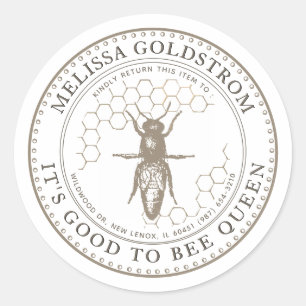 Queen Bee Bon d'être Queen Beekeeper ID Sticker
