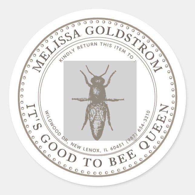 Queen Bee Bon d'être Queen Beekeeper ID Sticker (Devant)