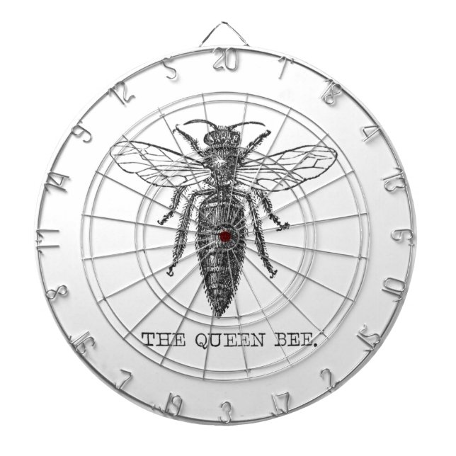 Queen Bee Bug Insect Antique Illustration Dartboard (Front)