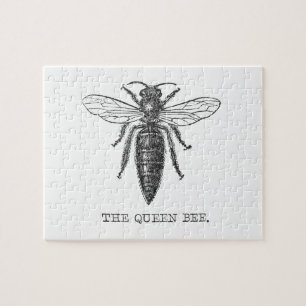 Queen Bee Bug Insect Antique Illustration Jigsaw Puzzle