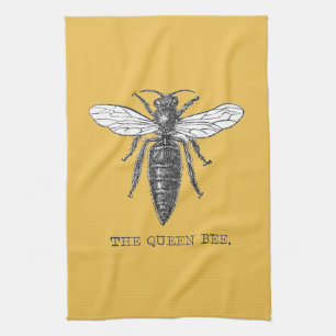 Queen Bee Bug Insect Antique Illustration Kitchen Towel