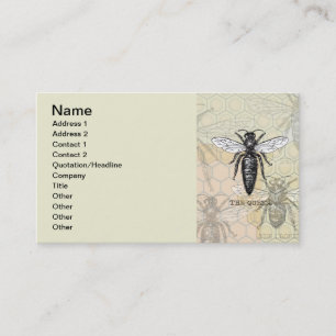 Queen Bee Bug Insect Bees Illustration Business Card