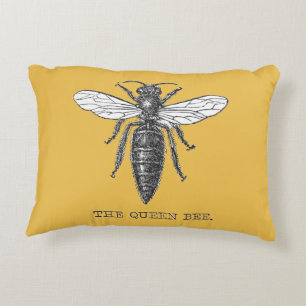 Queen Bee Bug Insect Bees Illustration Decorative Pillow