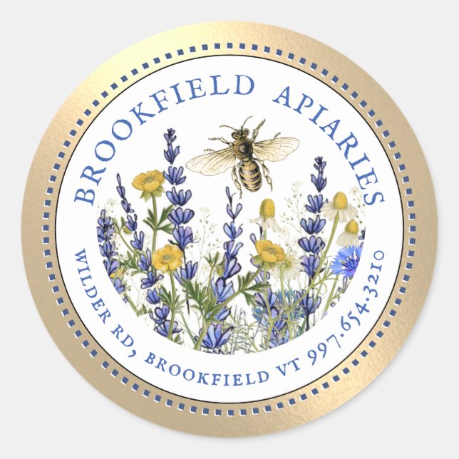 Queen Bee Cottage Garden Apiary Promotional Label (Front)