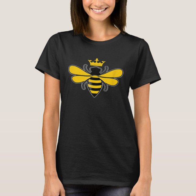 Queen Bee Crown Cute Hive Beekeeping Beekeeper App T-Shirt (Front)