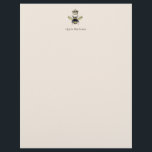 Queen Bee Crown Farm Apiary Honey Letterhead<br><div class="desc">Queen bee and crown cream coloured business  letterhead for an apiary,  farm,  candle maker or soap maker,  or anyone selling products with honey in them.
For matching materials and products see the entire collection at:
https://www.zazzle.com/collections/bee_farm_apiary_beekeeper_products_top_seller-119519992256045846</div>