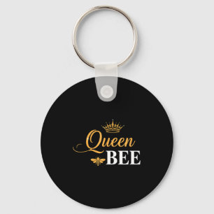 Queen bee crown script feminine nature insect love keychain
