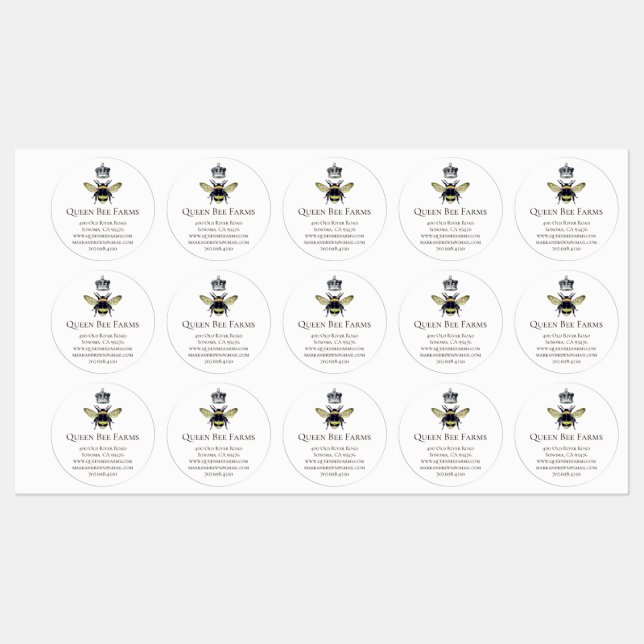 Queen Bee & Crown White (Sheet)