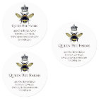 Queen Bee & Crown White Étiquettes