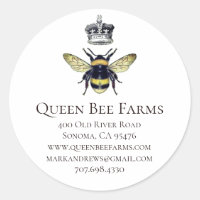 Queen Bee Crown White Labels