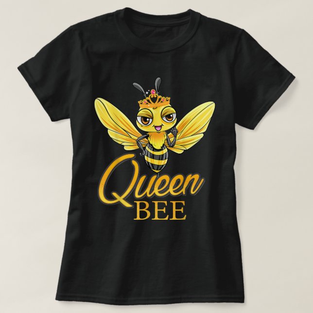 Queen Bee Crown Women Girls Honey Bee Hive Beekeep T-Shirt (Design Front)