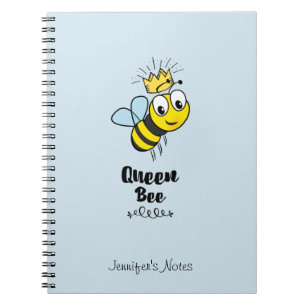 Queen Bee Cute Bumble Bee with Crown Personalized Notebook
