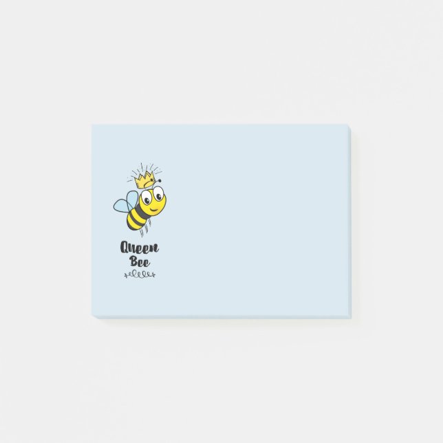 Queen Bee Cute Bumble Bee with Crown Post-it Notes (Front)