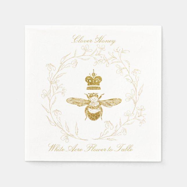 Queen Bee dans une serviette en papier de couronne (Devant)