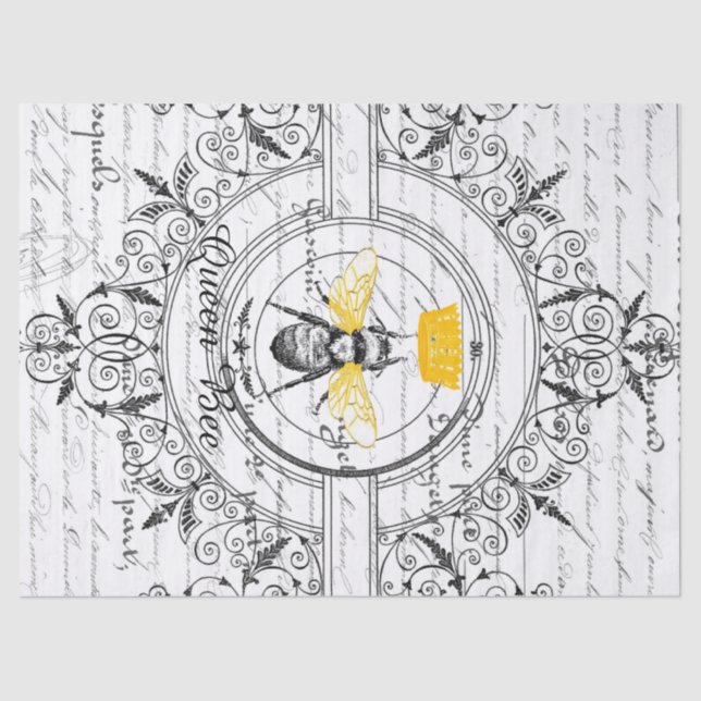 Queen Bee Decoupage Tissue Paper (Front)