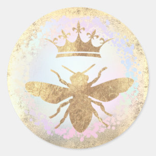 queen bee design classic round sticker