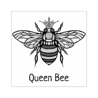 Queen Bee Fancy Crown Rubber Stamp