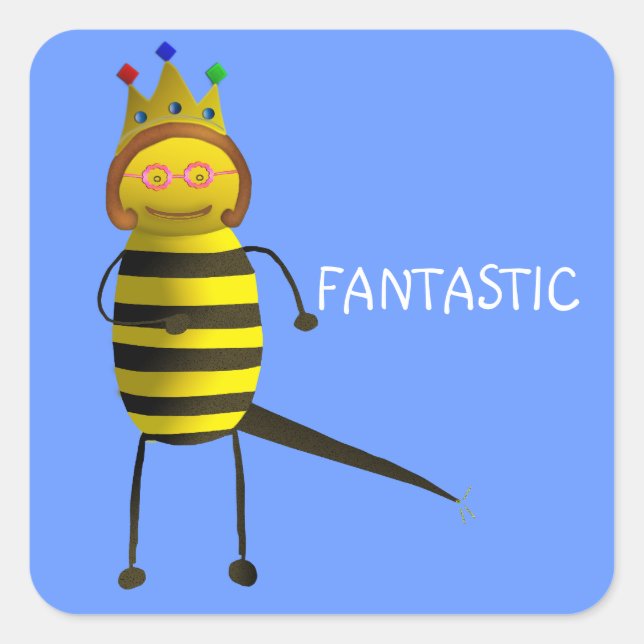 Queen Bee, Fantastic Square Sticker (Front)