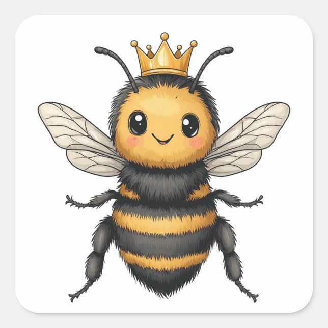 Queen Bee For Beekeepers And Bee Lovers Square Sticker (Front)