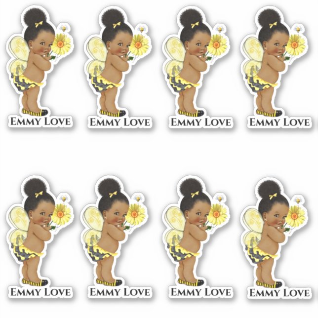 Queen Bee Girl Wings Yellow Black Stripes (Front)
