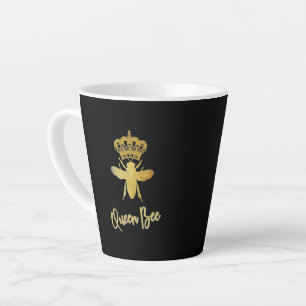 QUEEN BEE Gold Black Latte Mug
