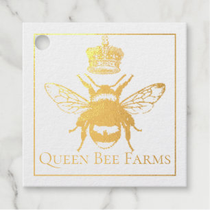 Queen Bee Gold Foil Apiary Business Holiday Favour Tags