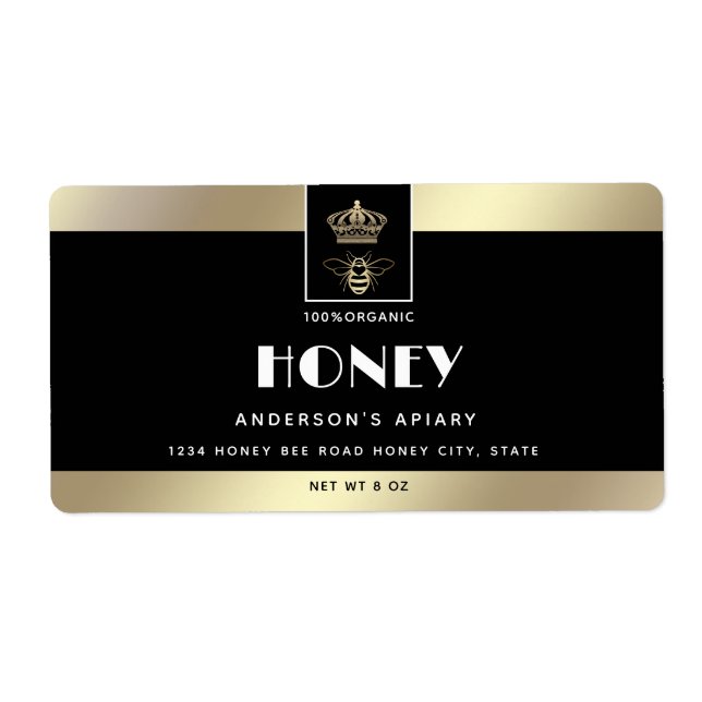 Queen bee gold minimalist honey (Front)