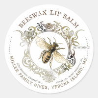 Queen Bee Gold Ornate Frame Beeswax Lip Balm