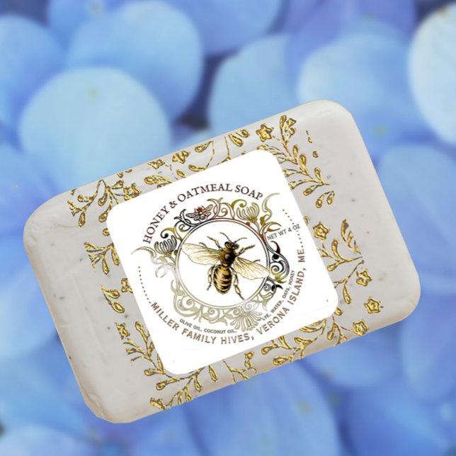Queen Bee Gold Ornate Frame Étiquette de savon de  (Créateur téléchargé)