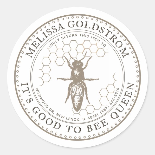 Queen Bee Good to be Queen Beekeeper ID Sticker (Front)