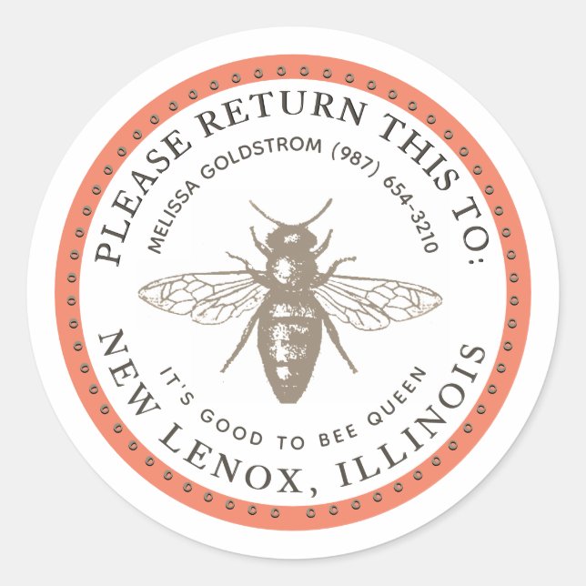 Queen Bee Good to be Queen Property ID Mini Labels (Front)