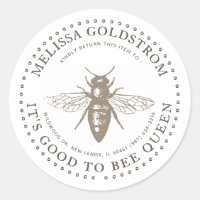 Queen Bee Good to be Queen Property ID Sticker