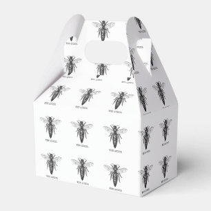 Queen Bee Illustration Classic Drawing Favor Box