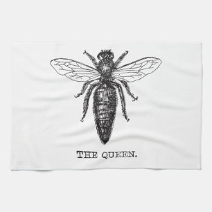 Queen Bee Illustration Classic Drawing Kitchen Towel