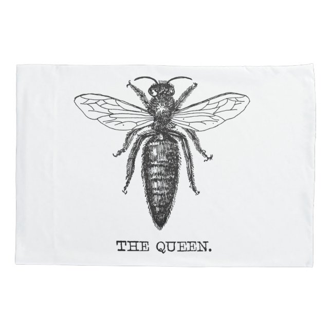 Queen Bee Illustration Classic Drawing Pillowcase (Back)