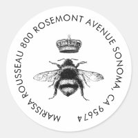 Queen Bee Logo Crown Return Address Label
