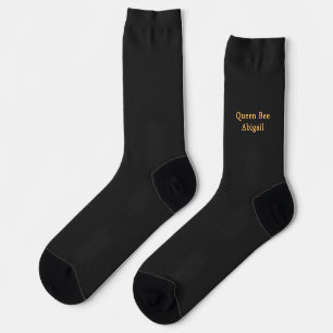 Queen Bee [Name] Black and Yellow Socks