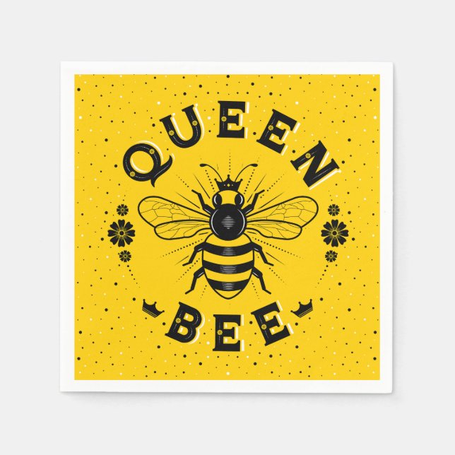 Queen Bee Party Napkins (Front)