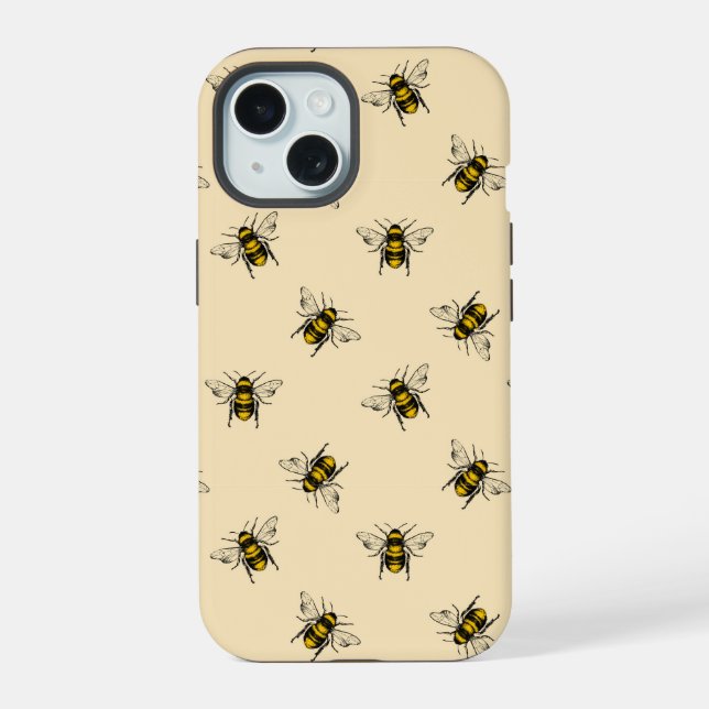 Queen Bee Pattern iPhone 15 Case (Back)