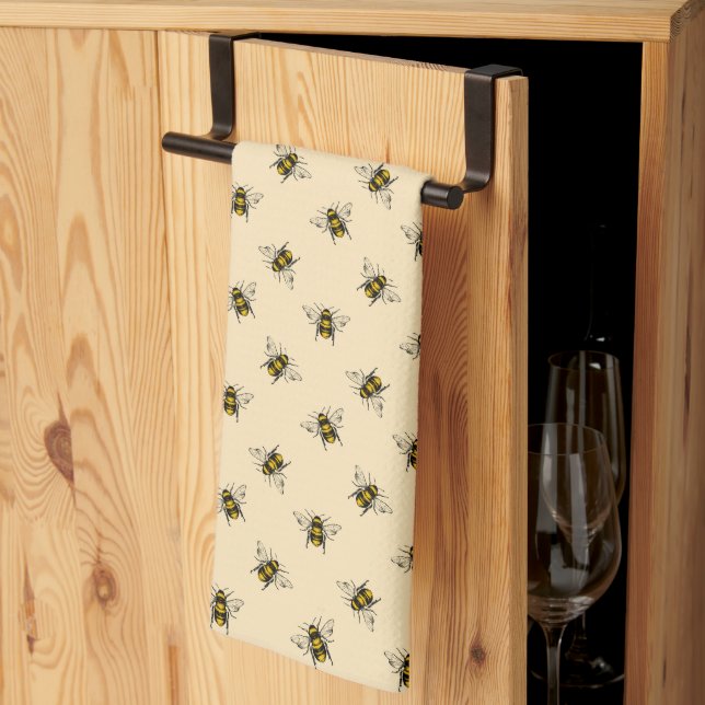 Queen Bee Pattern Kitchen Towel (Thirds Fold)