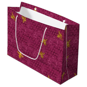 Queen Bee Pattern Large Gift Bag