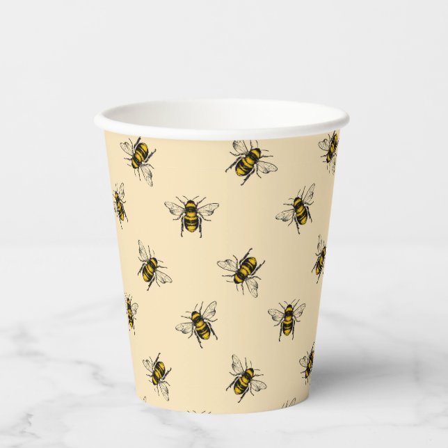 Queen Bee Pattern Paper Cups (Front)