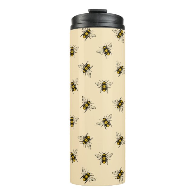 Queen Bee Pattern Thermal Tumbler (Front)