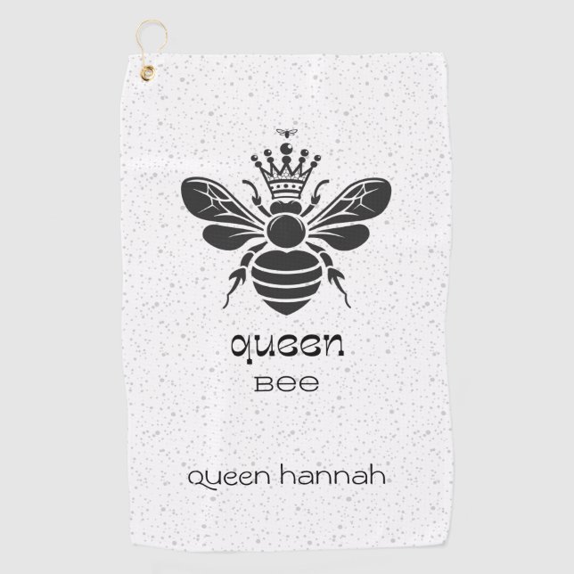 "Queen Bee" Personalized  Golf Towel (Front)