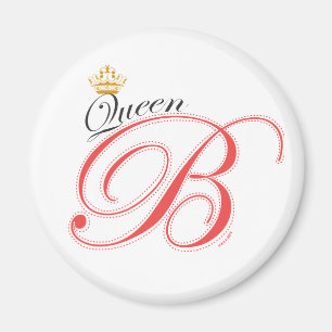 Queen Bee Pink Black Gold Crown Magnet
