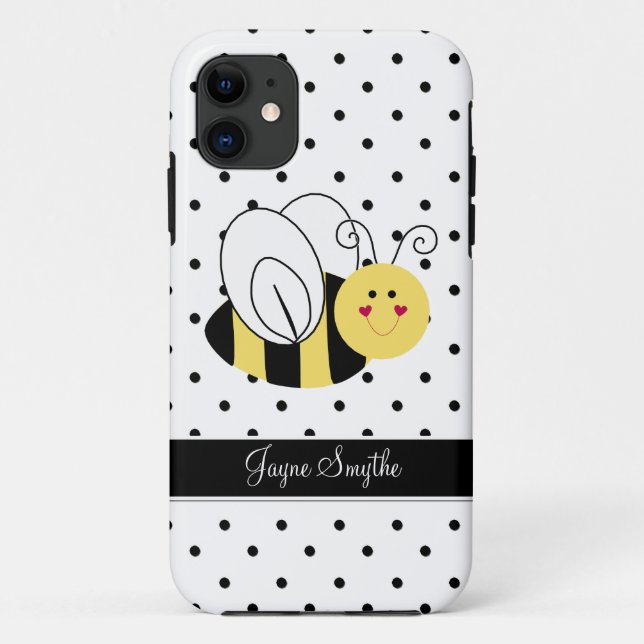 Queen Bee Polka Dot Personalized Case (Back)
